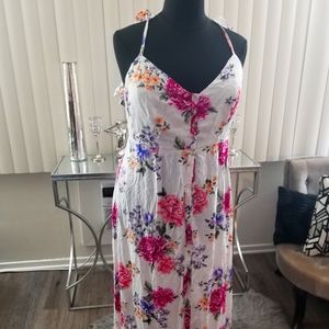 Plus Size Floral Button-Front Maxi Dress